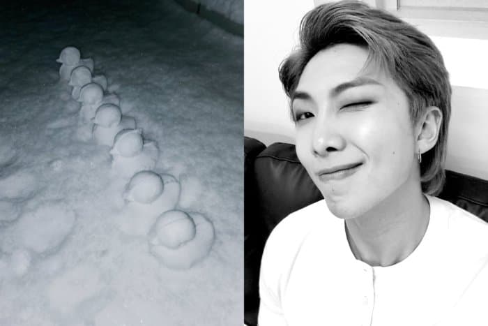 방탄소년단 RM — 방탄소년단 RM, 마마무 휘인도 빠진 눈오리 만들기